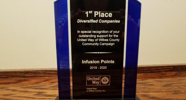 InfusionPoints Awarded 1st Place Diversification Champion for United Way