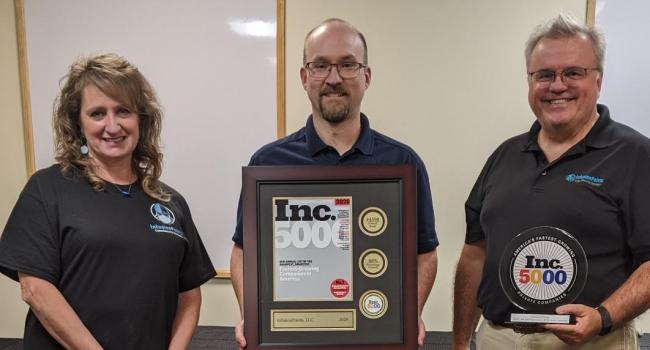 Employees Give Back with Inc. 5000 Dedication Plaque and Trophy