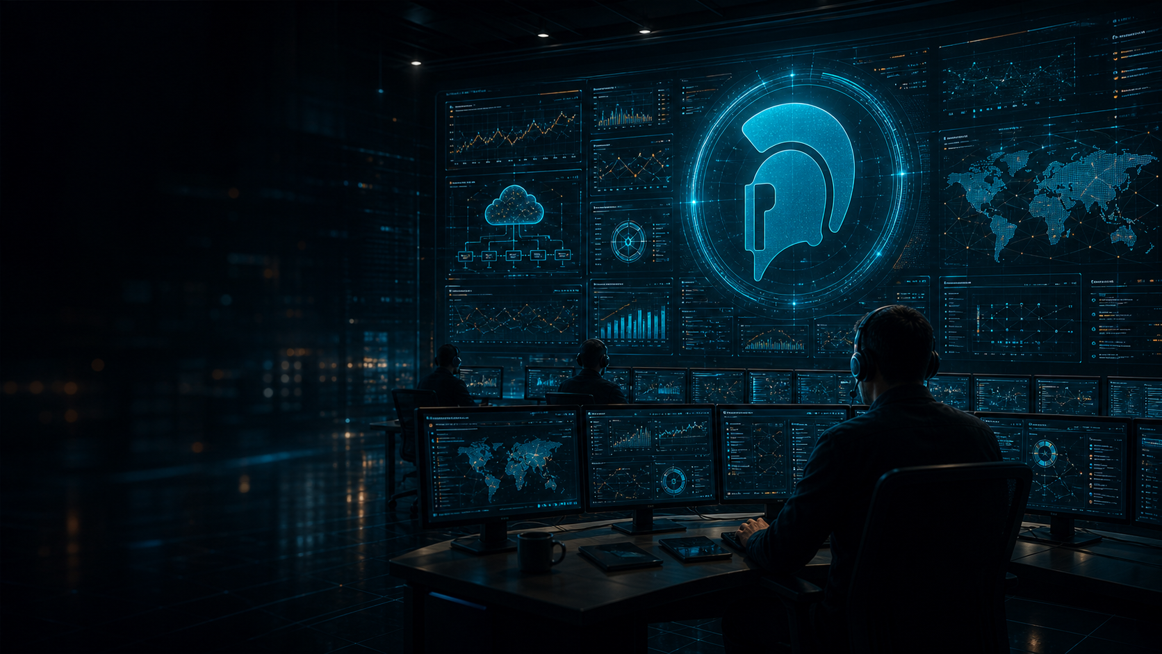AI-assisted security operations dashboard with InfusionPoints helmet mark