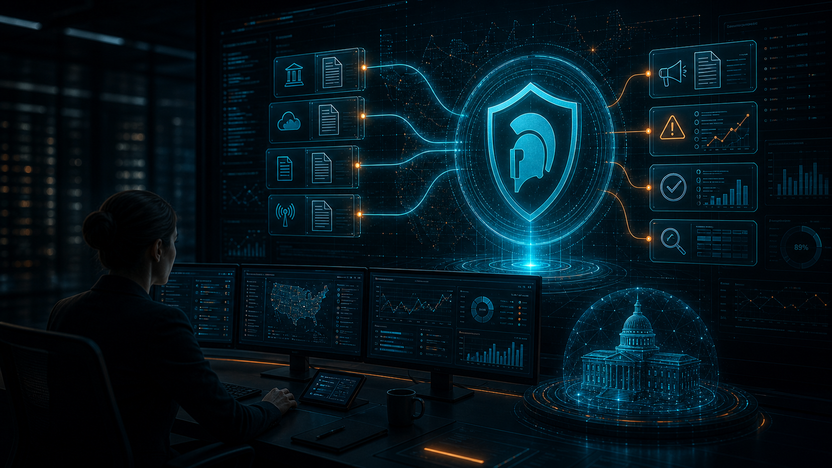 Public notice signals feeding a secure cloud compliance dashboard