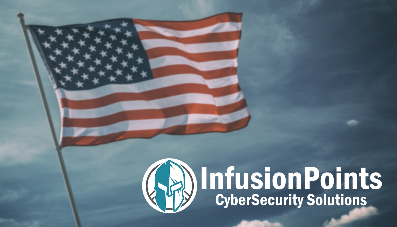 InfusionPoints Logo Beneath U.S. Flag