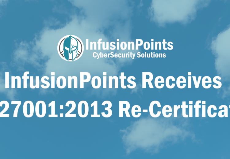  InfusionPoints receives ISO27001:2013 re-certification  